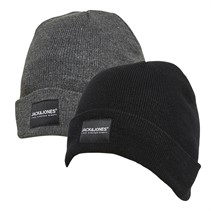 JACK & JONES Herren Beanie 2er-Pack Schwarz/Dunkel Grau Melange