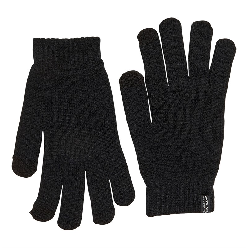 JACK AND JONES Mens Jacmore Beanie Gloves And Scarf Set Black