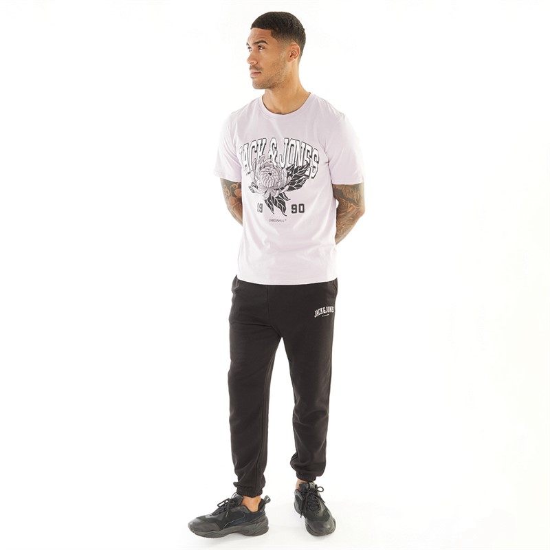 JACK AND JONES Herren Flowers T-Shirts Lila