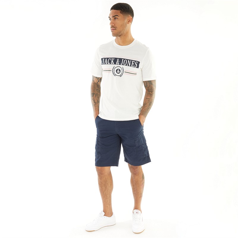 JACK & JONES T-Shirts Flowers Homme Ecru
