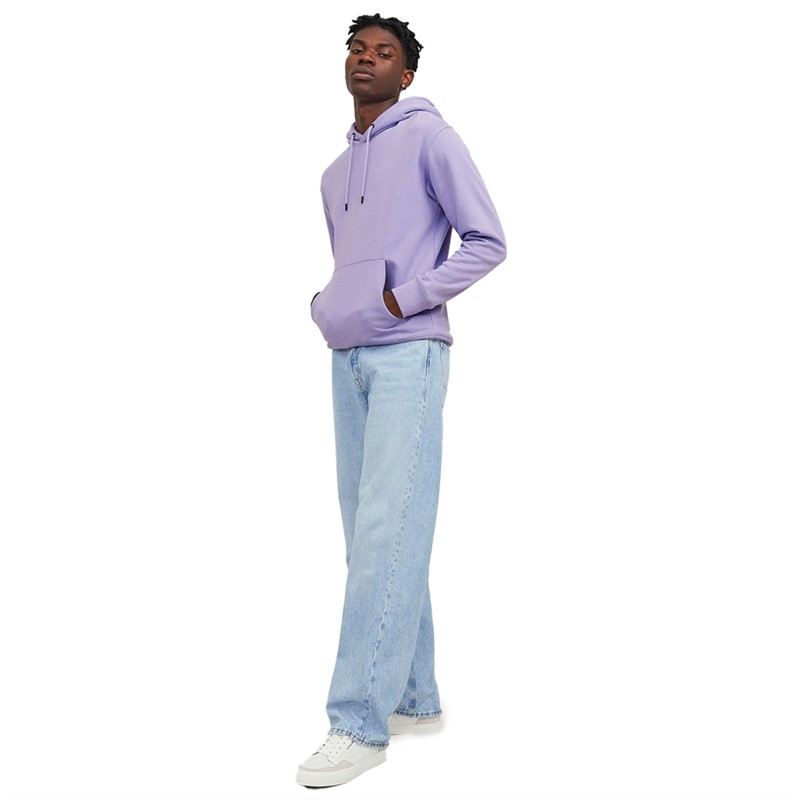JACK AND JONES Męskie Star Basic Bluzy z kapturami Fioletowy