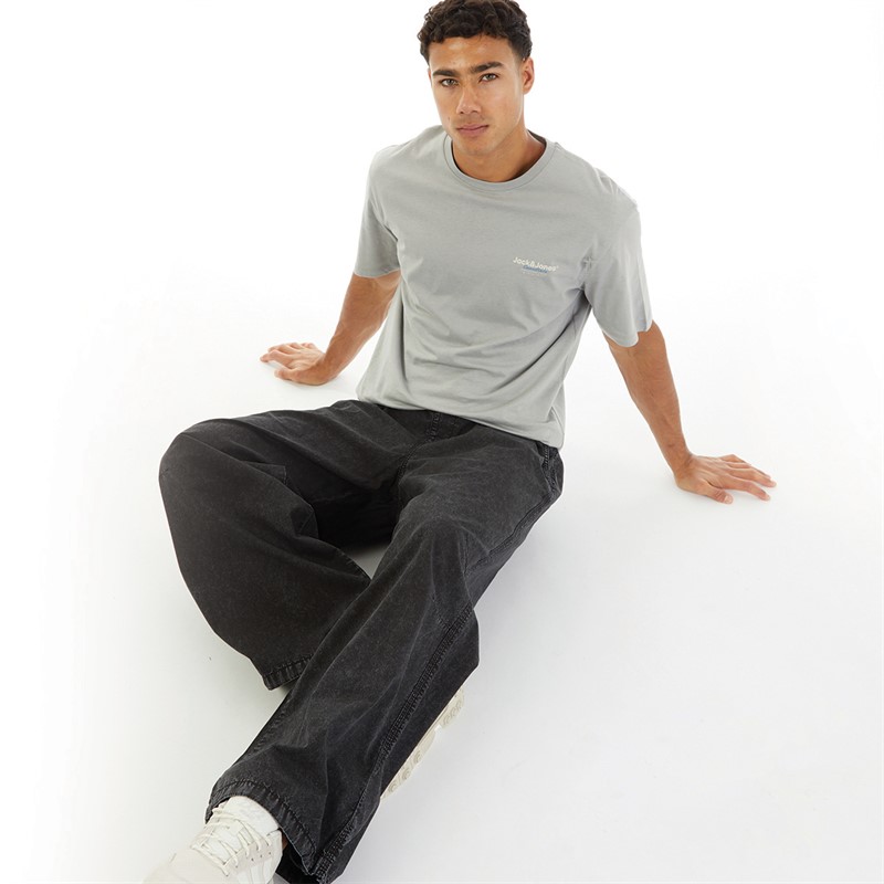 JACK AND JONES Mens Parachute Nat Washed Pants Black