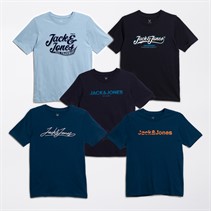 JACK AND JONES Drenge T-shirts 5-pak Blå Multi