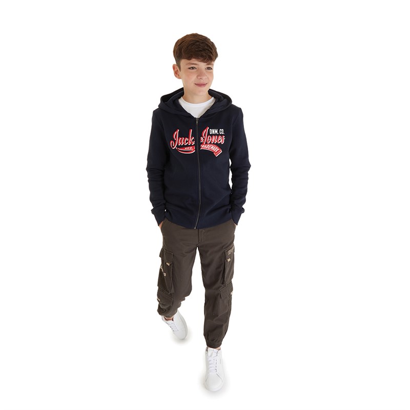 JACK AND JONES Jungen Logo Kapuzenpullover Blau