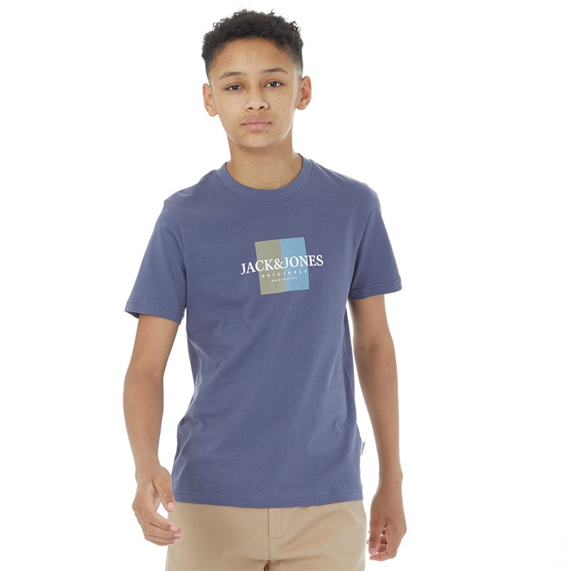 JACK AND JONES Drenge Frederiksberg Box T-shirt Nattesky Blå