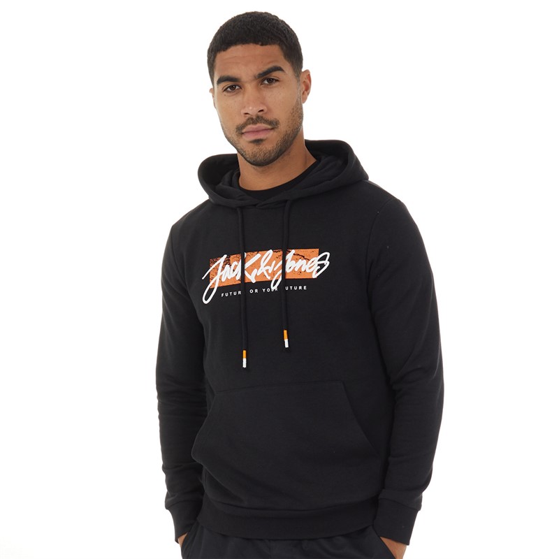 JACK AND JONES Mens Tiley Hoodie Black