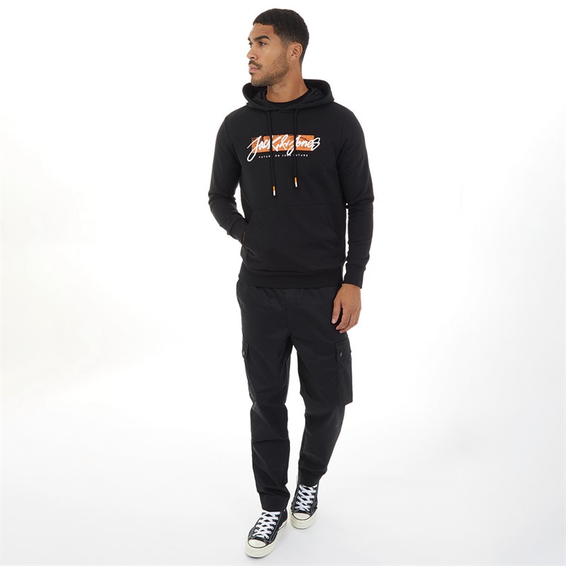 JACK AND JONES Mens Tiley Hoodie Black
