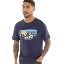 JACK AND JONES Mens Peak T-Shirt Navy Blazer