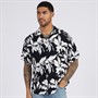 JACK & JONES Mens Jeff Resort Floral Short Sleeve Shirt Black