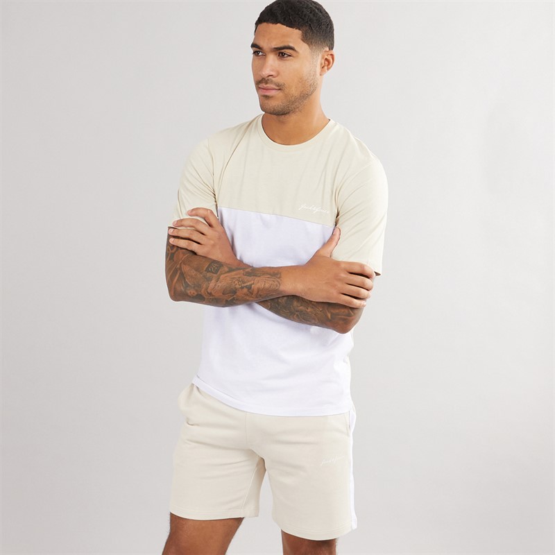 JACK & JONES Heren Trip Set Ecru - Maat 2XL