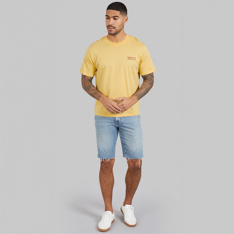 JACK & JONES Mens Mykonos Back T-Shirt Italian Straw