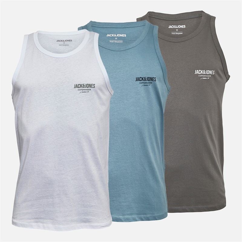 JACK & JONES Herren Jeff Orion Drei-Pack Westen Castlerock/Weiß/Mountain Spring