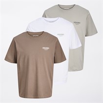 JACK & JONES Herre Jeff Orion 3-pak T-shirts Falcon/Spøgelsesgrå/Hvid
