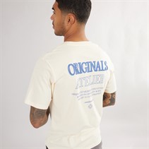JACK & JONES Herren Santorini Back T-Shirts Ecru