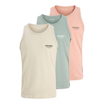 JACK & JONES Herren Jeff Orion 3er-Pack Unterhemden Eisberg Grün / Koralle Mandel / Mondschein