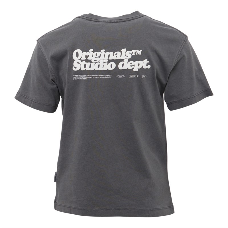 JACK AND JONES Boys Vermont Wash T-Shirt Iron Gate