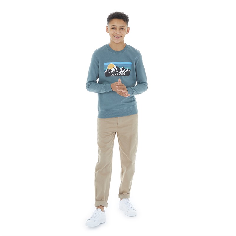 Sweat à Capuche Garçon Jack & Jones - 12-13 Ans - Bleu - Mélange Coton - Occasion