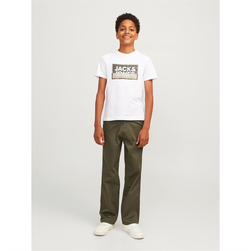 JACK AND JONES Spodnie o szerokich nogawkach dla chłopca kolor oliwkowy nocny