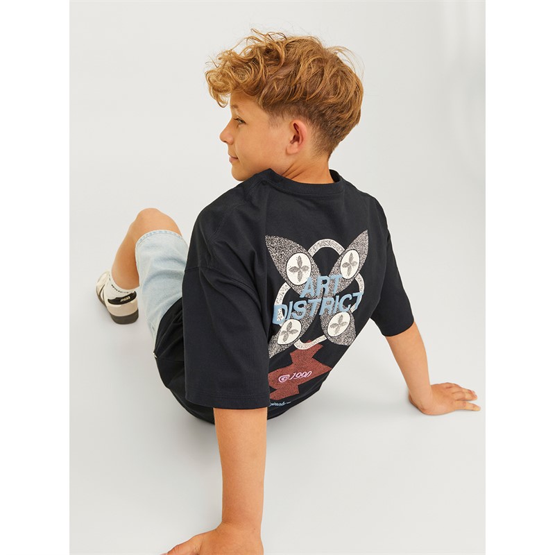JACK AND JONES T-shirt à imprimé dos Garçon Noir