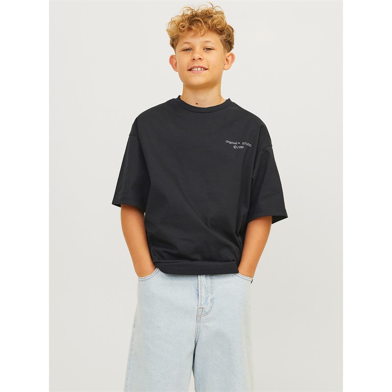 JACK AND JONES T-shirt à imprimé dos Garçon Noir
