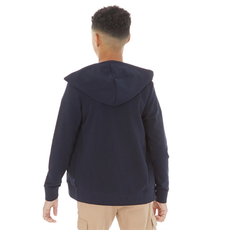 JACK AND JONES Chłopięce Logo Bluzy z kapturami marynarka wojenna