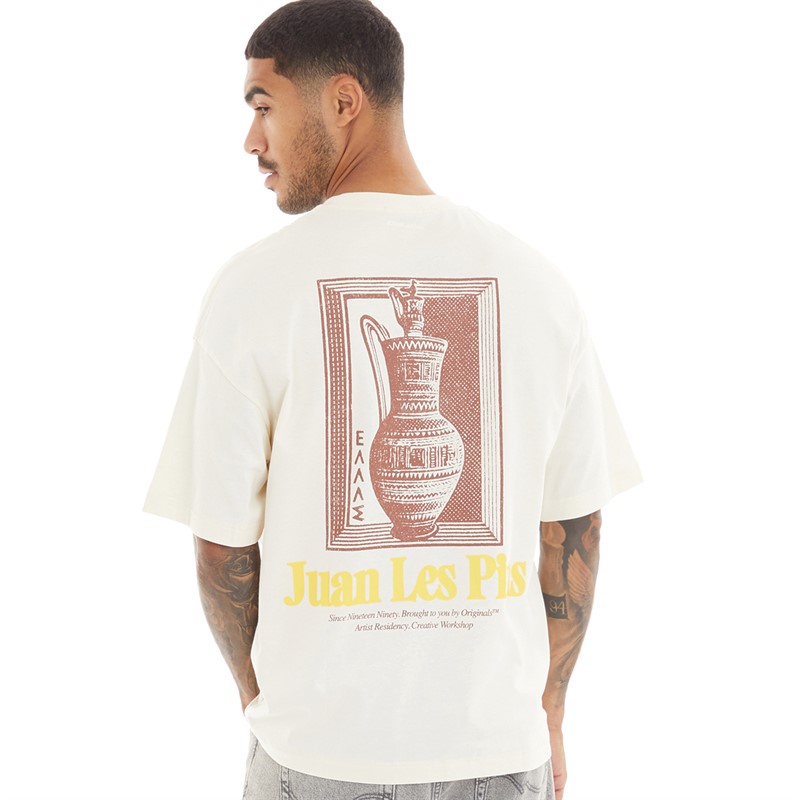JACK & JONES Mens Milos T-Shirt Buttercream