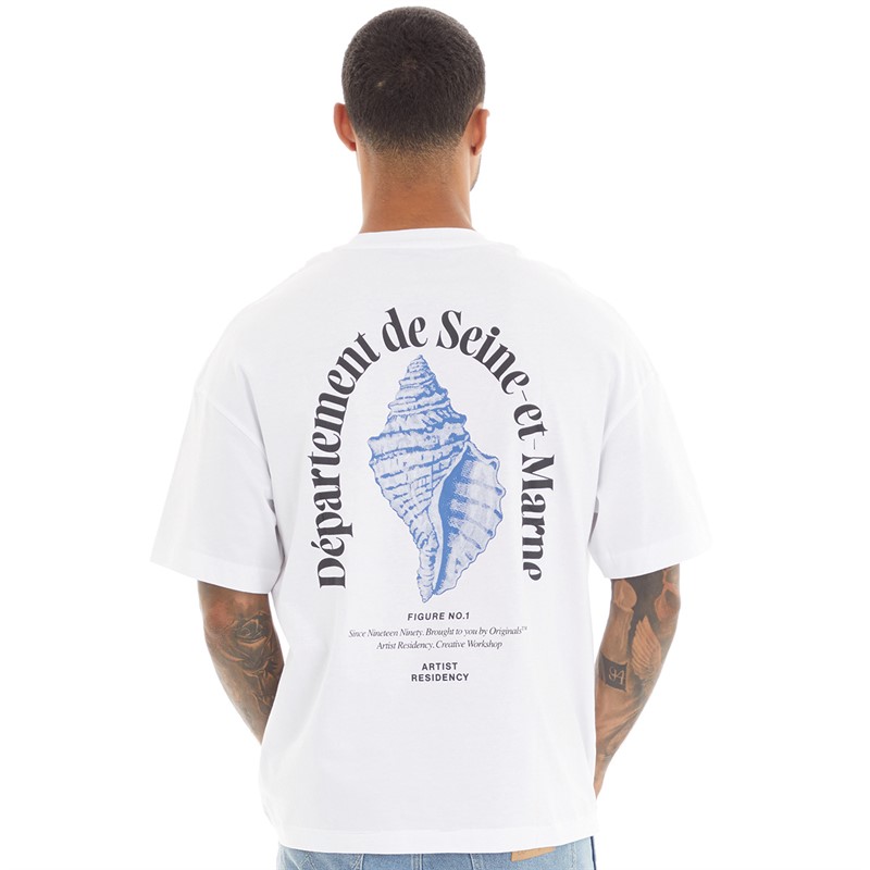 JACK & JONES Mens Milos T-Shirt Bright White