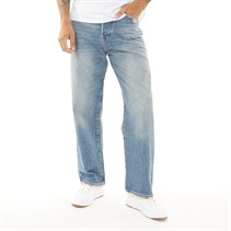 JACK AND JONES Mens Alex Cooper 375 Baggy Fit Jeans Blue Denim