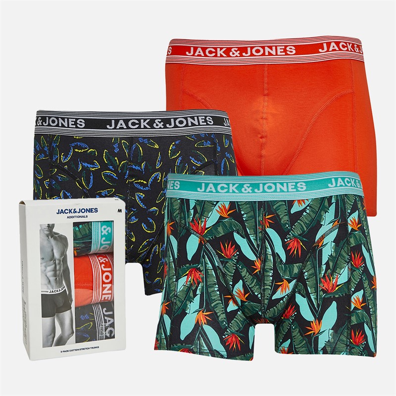 JACK & JONES Bokserki 3-pak dla niego kolor czarny/mandarynkowy tango/czarny - Rozmiar S
