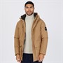 JACK AND JONES Mens Rain Repellent Parka Camel