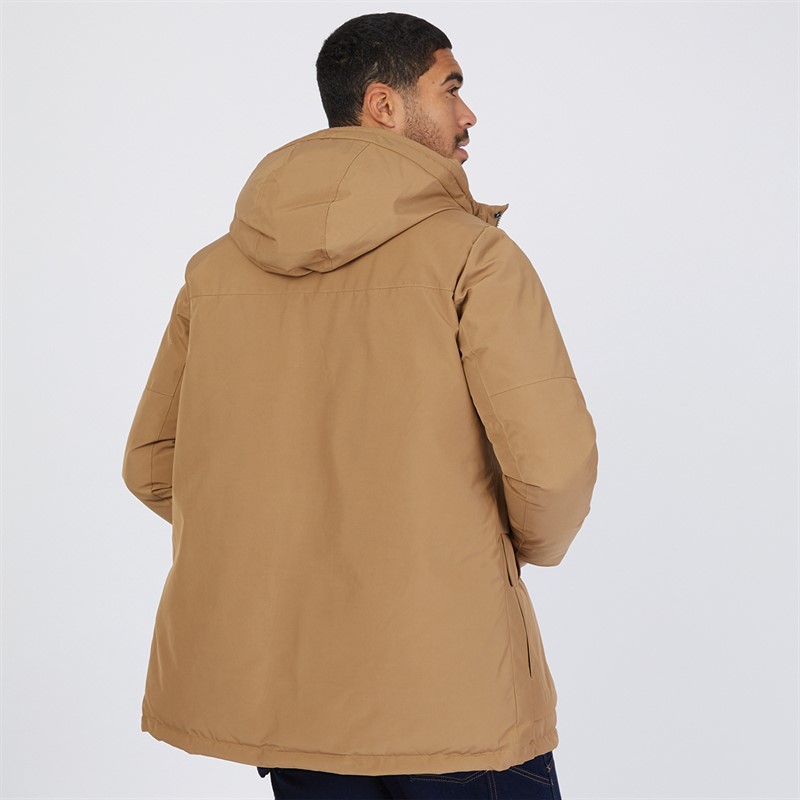 JACK AND JONES Mens Rain Repellent Parka Camel