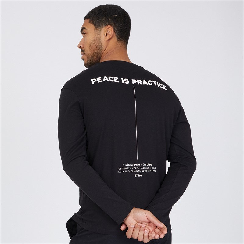 JACK & JONES Mens Oversized Long Sleeve Top Black