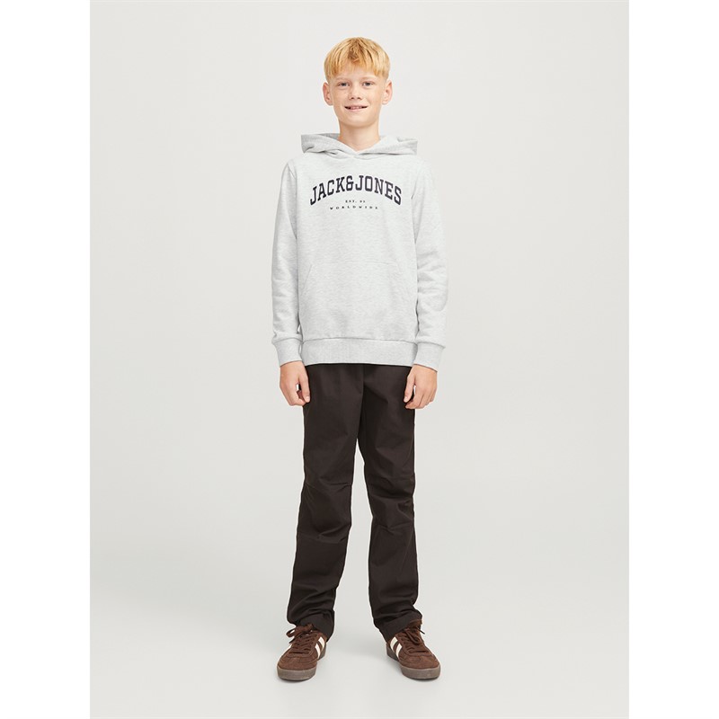 JACK & JONES Sweat à Capuche Caleb Varsity Blanc Mélange Garçon
