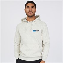 JACK & JONES Hvid Melange Hoodie med Firma Logo til herre