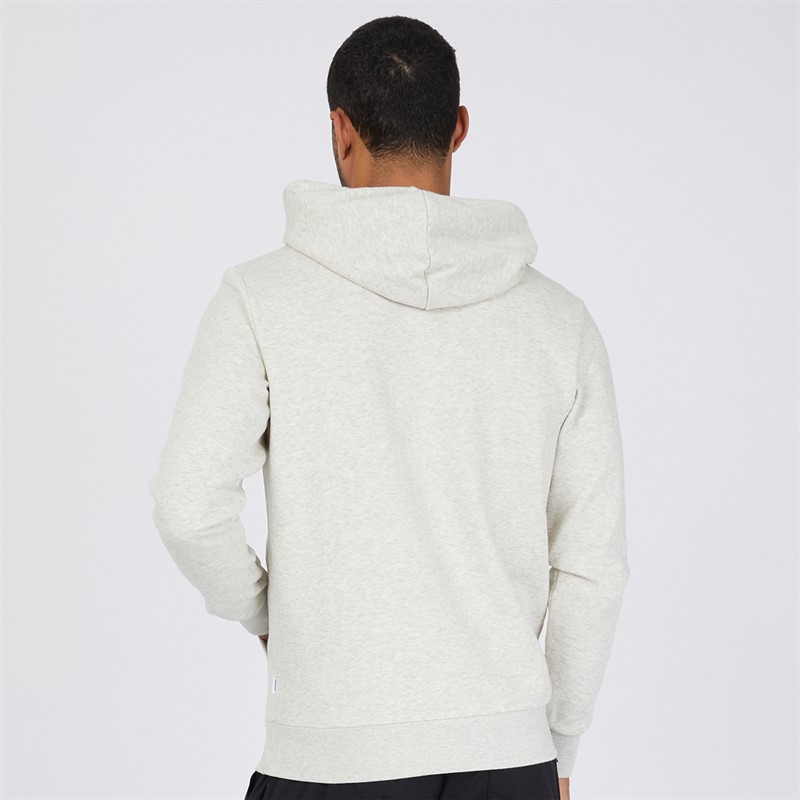 JACK & JONES Mens Corp Logo Hoodie White Melange