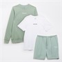 JACK & JONES Boys Vesterbr Sweatshirt T-Shirt And Shorts Co-Ord Set Iceberg Green