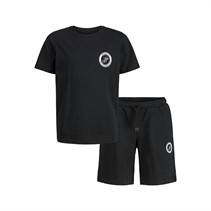 JACK & JONES Boys Theo T-Shirt And Shorts Co-Ord Set Black