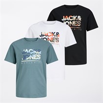 JACK & JONES Jongens Drie Pack Luke T-Shirts Zwart