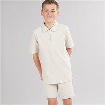 JACK & JONES Junge Basic Reißverschluss Polo Und Shorts Co Ord Set Moonbeam