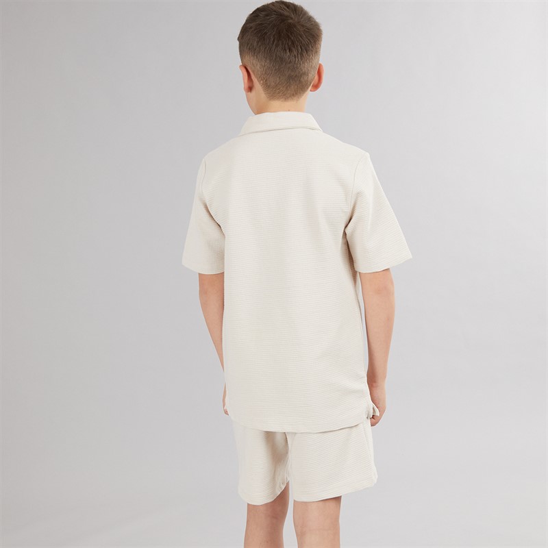 JACK & JONES Drenge Basis Lynlås Polo Og Shorts Sæt Moonbeam