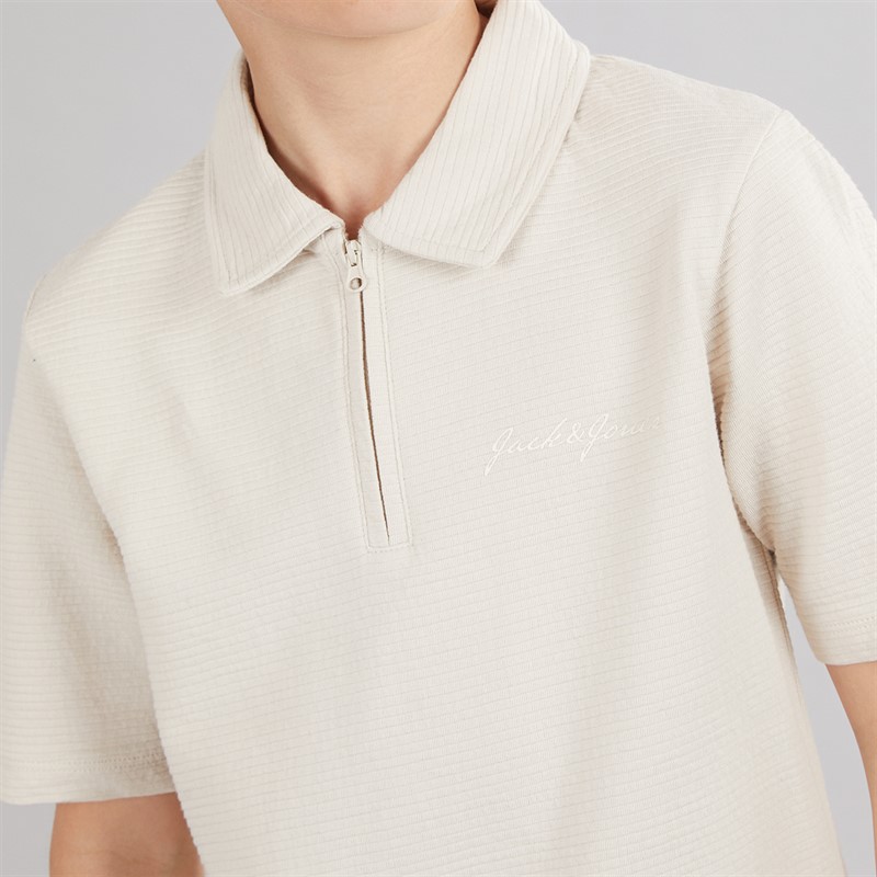 JACK & JONES Drenge Basis Lynlås Polo Og Shorts Sæt Moonbeam