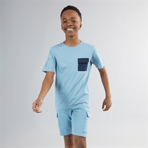 JACK & JONES Boys Pocket T-Shirt And Shorts Co-Ord Set Mountain Spring