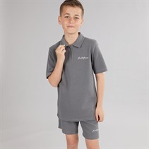 JACK & JONES Boys Basic Zip Polo And Shorts Co-Ord Set Castlerock