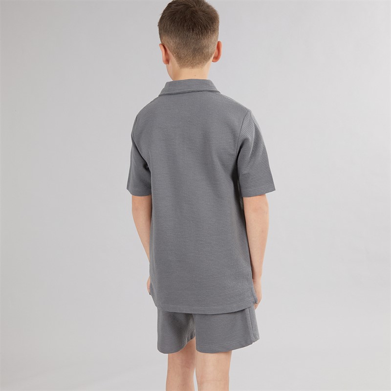 JACK & JONES Drenge Basis Lynlås Polo Og Shorts Sæt Castlerock