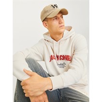 JACK & JONES Mens Bronx Arch Hoodie Antique White