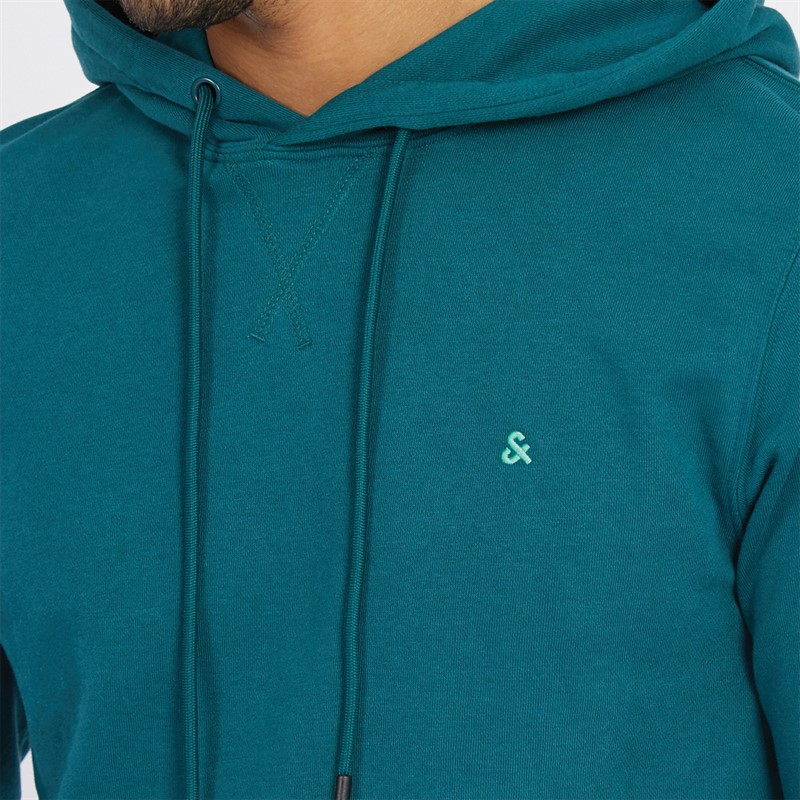 JACK AND JONES Herre Paulos Hoodie Dyb Teal