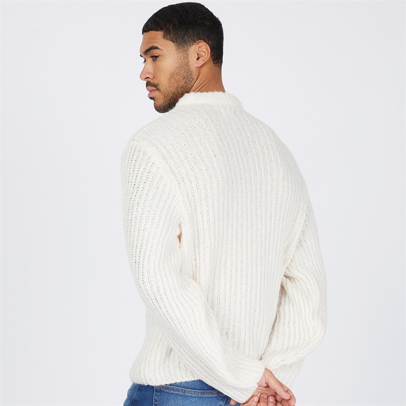 JACK & JONES Mens Winter Crew Neck Jumper Sea Salt
