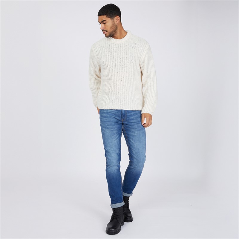 JACK & JONES Mens Winter Crew Neck Jumper Sea Salt