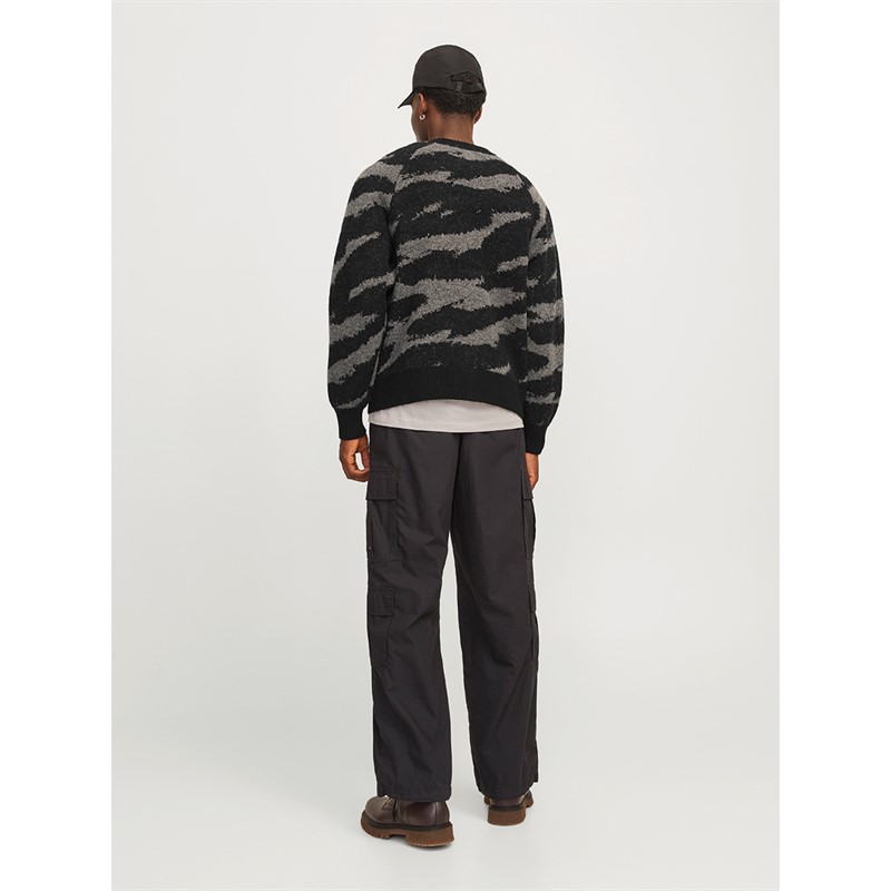 JACK AND JONES Mens Camden Jacquard Crew Neck Jumper Pavement