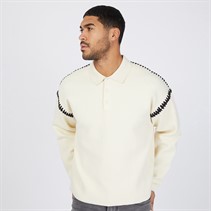 JACK & JONES Mens Austin Knitted Polo Sea Salt